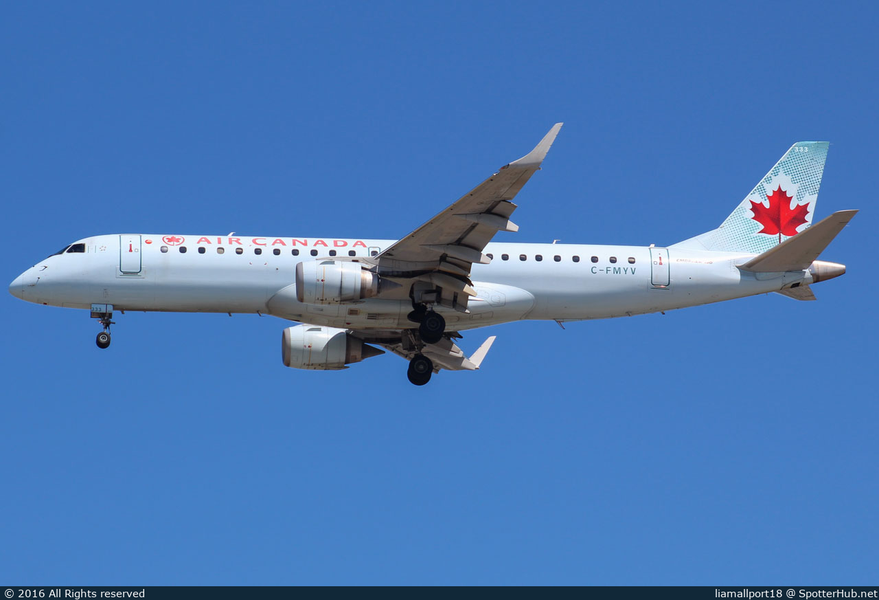 Photo of C-FMYV - Embraer ERJ-190AR operated by Air Canada