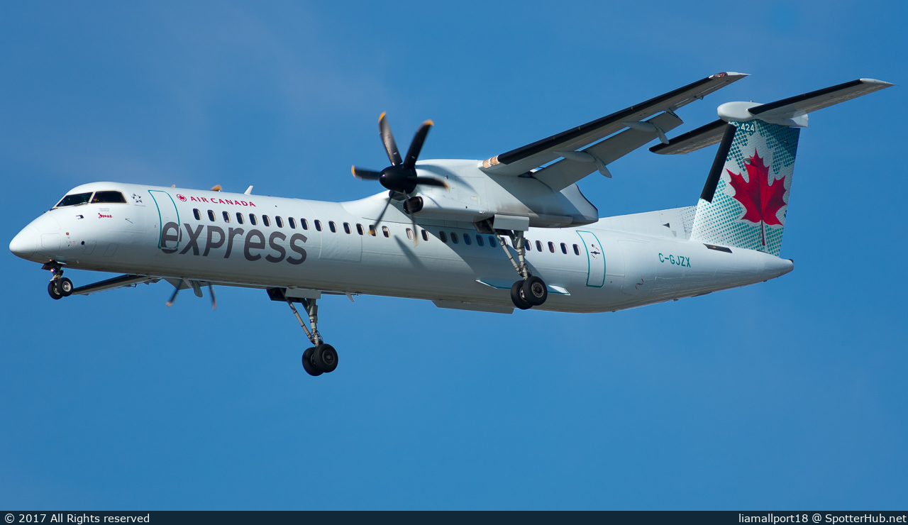 Photo of C-GJZX - Bombardier DHC-8-402 Dash 8 Q400 operated by Air Canada Express (opb Jazz Air)