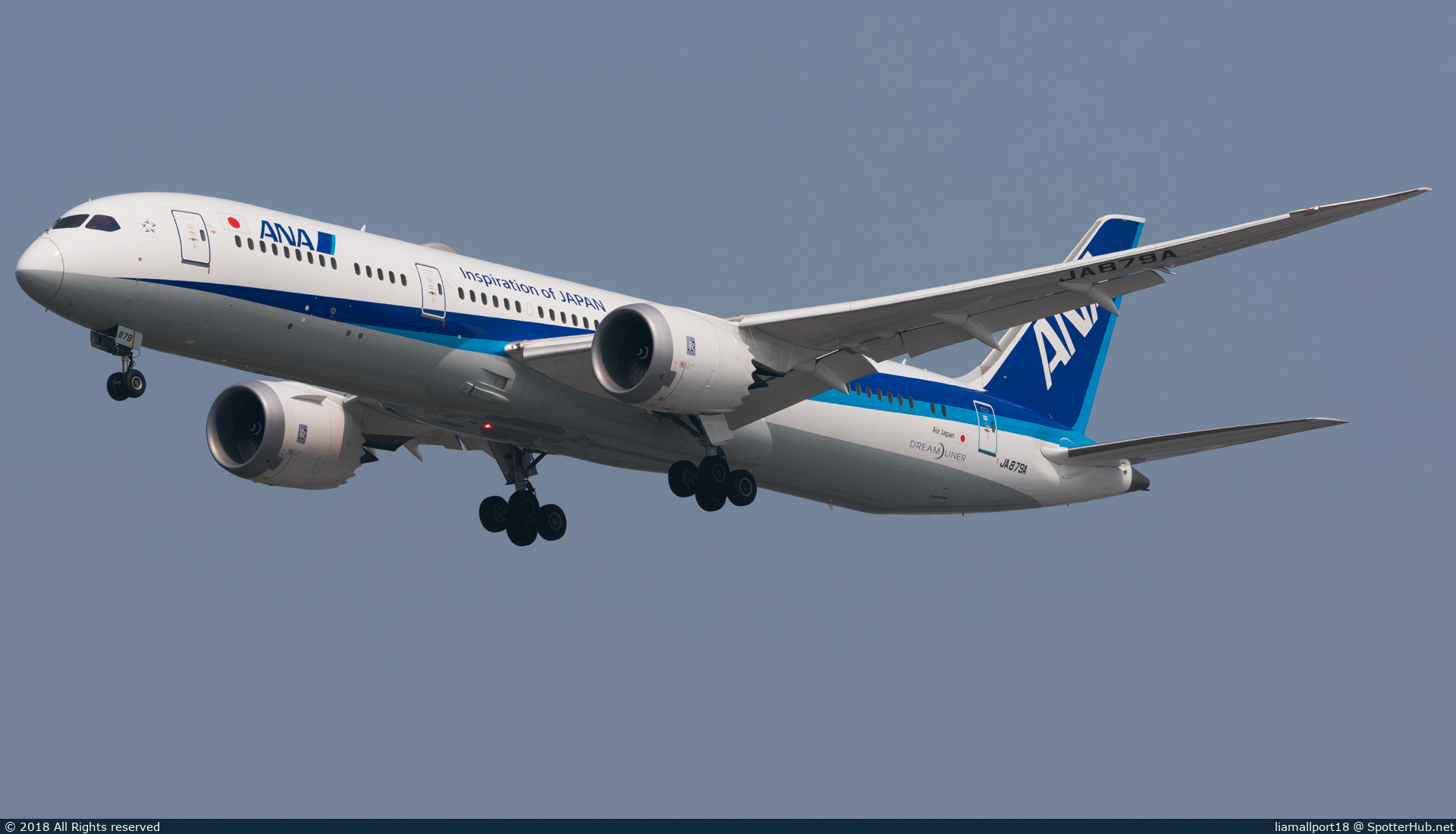 Photo of JA879A - Boeing 787-9 Dreamliner operated by ANA All Nippon Airways (opb Air Japan)