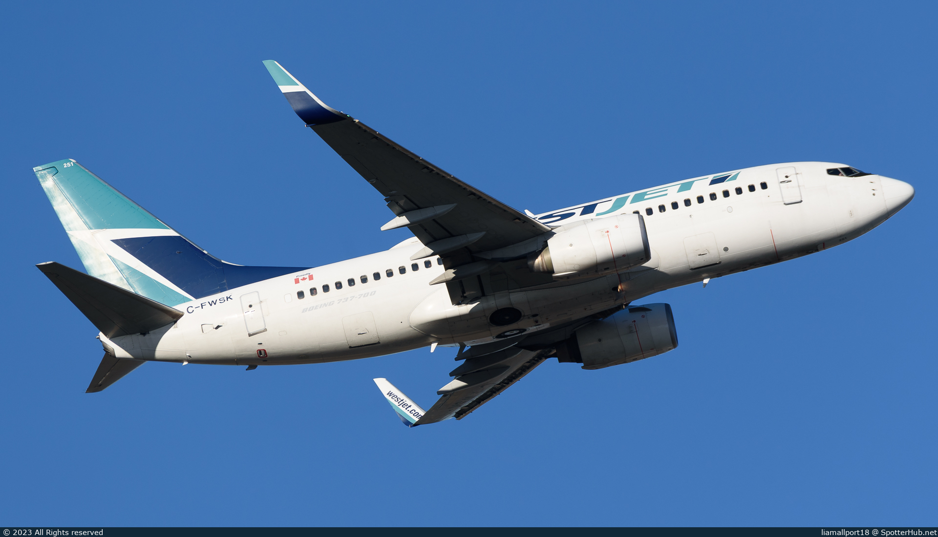 Photo of C-FWSK - Boeing 737-7CT operated by WestJet Airlines