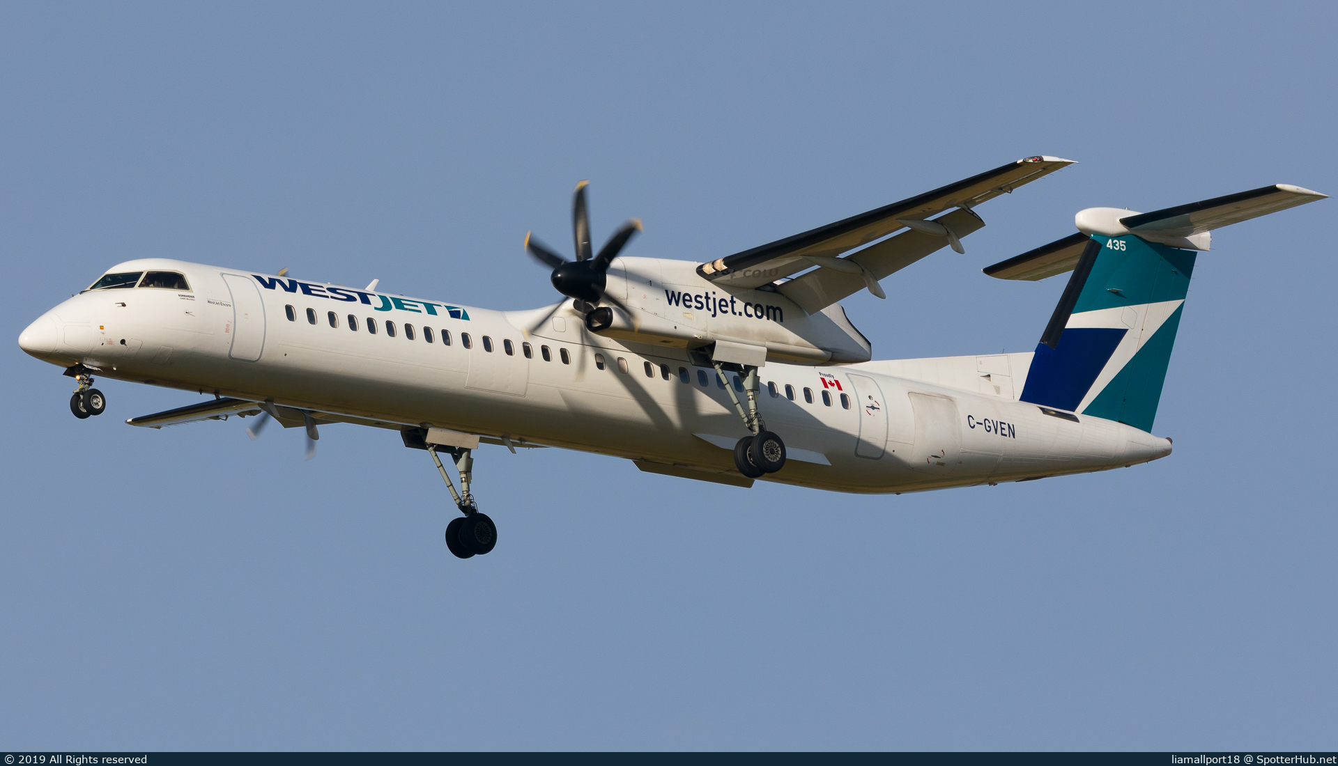 Photo of C-GVEN - Bombardier DHC-8-402 Dash 8 Q400 operated by WestJet Encore