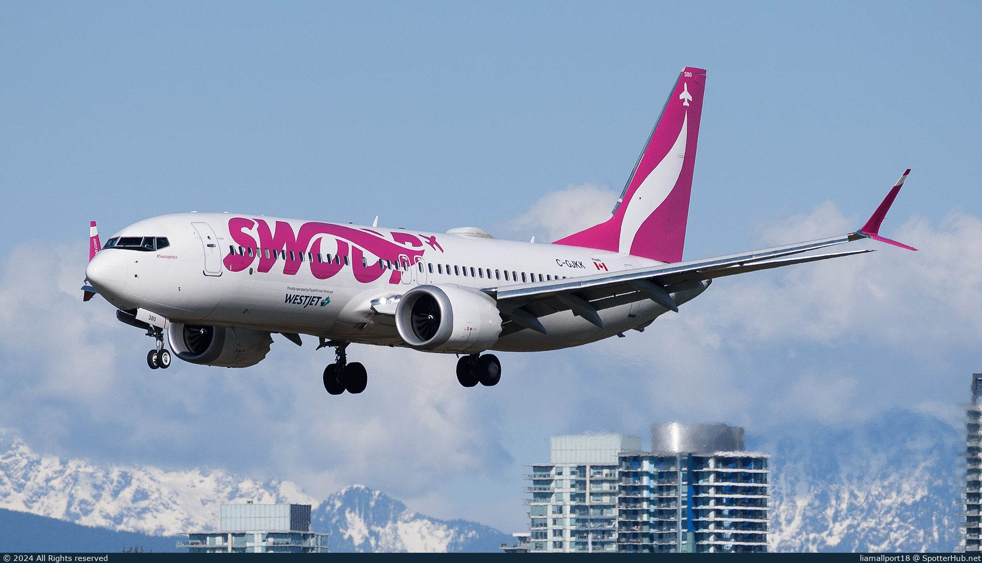 Photo of C-GJKK - Boeing 737 MAX 8 operated by WestJet Airlines