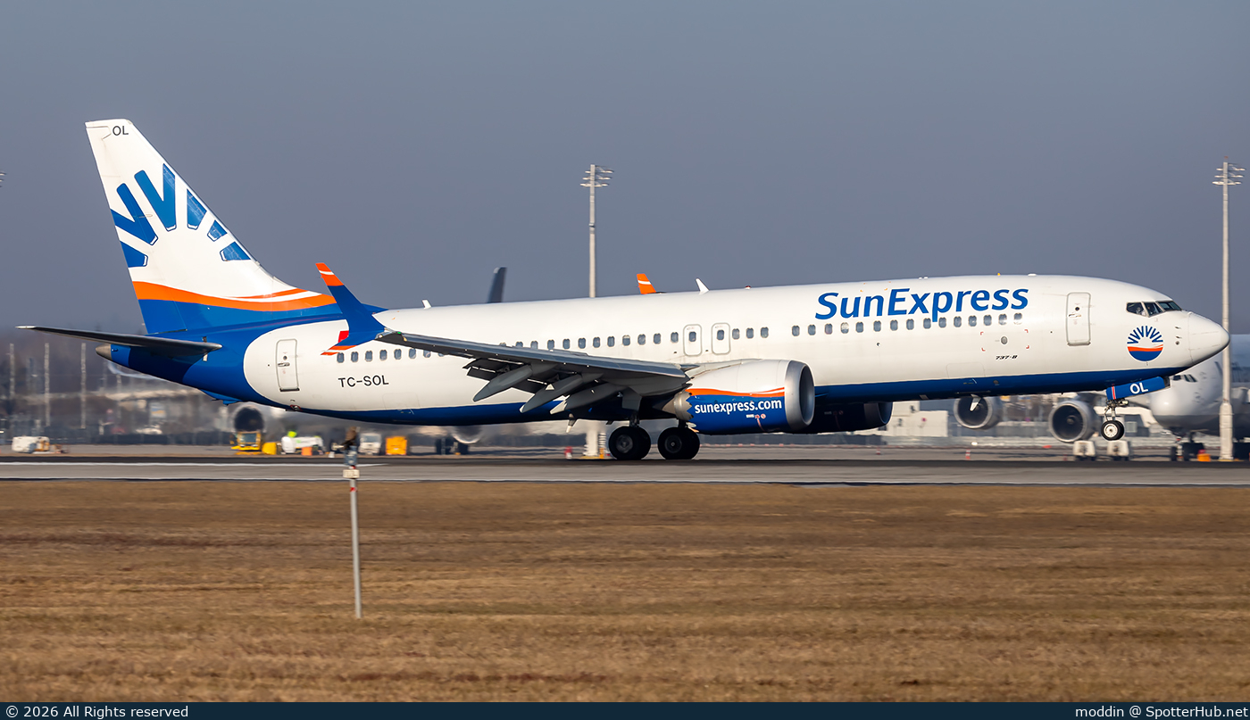 Photo of TC-SOL - Boeing 737 MAX 8 operated by SunExpress