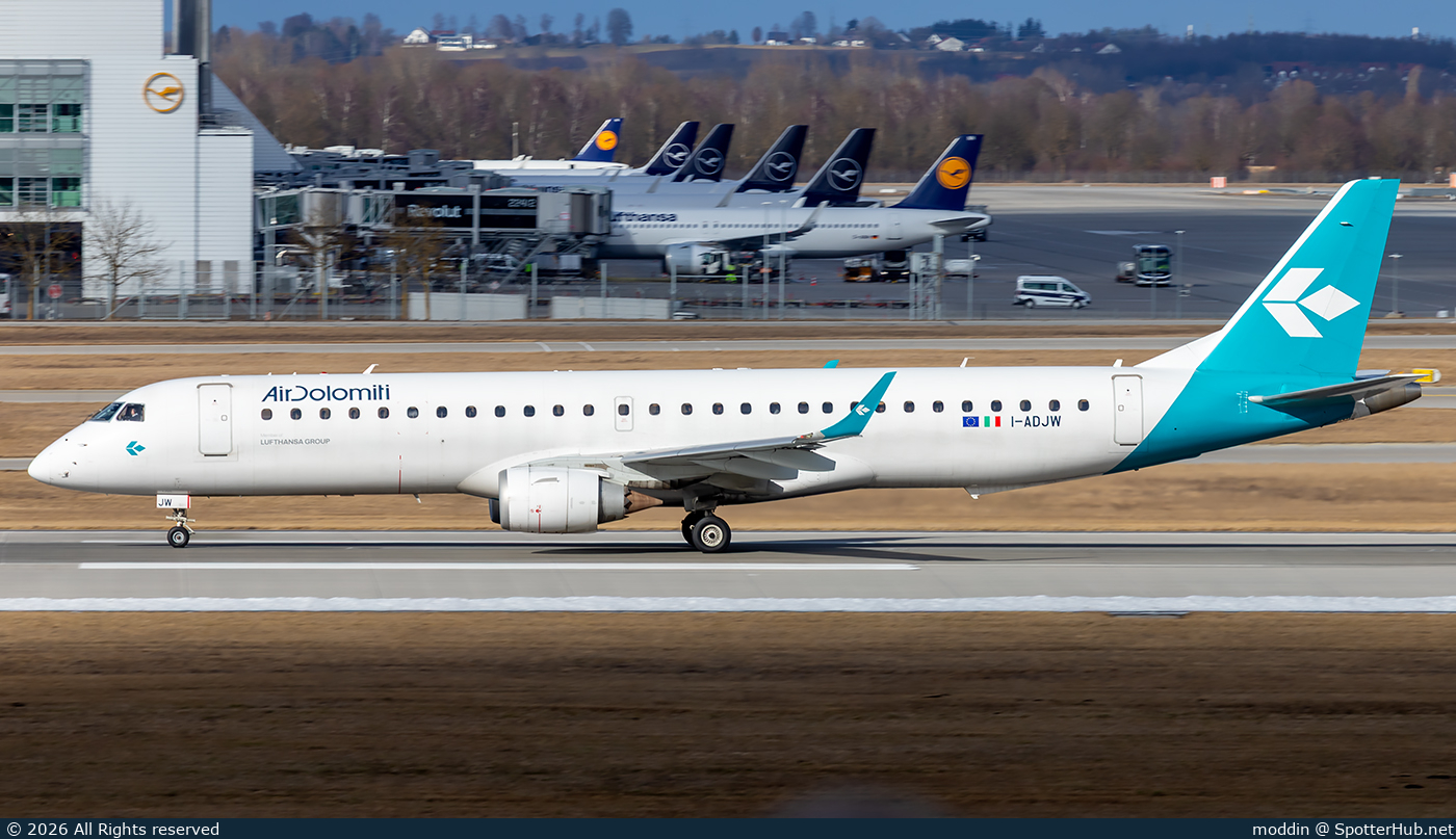 Photo of I-ADJW - Embraer ERJ-195LR operated by Air Dolomiti