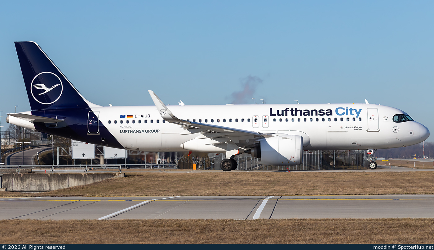 Photo of D-AIJQ - Airbus A320-271N operated by Lufthansa City Airlines