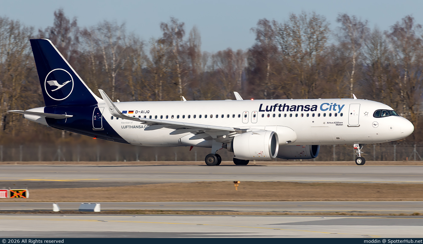 Photo of D-AIJQ - Airbus A320-271N operated by Lufthansa City Airlines