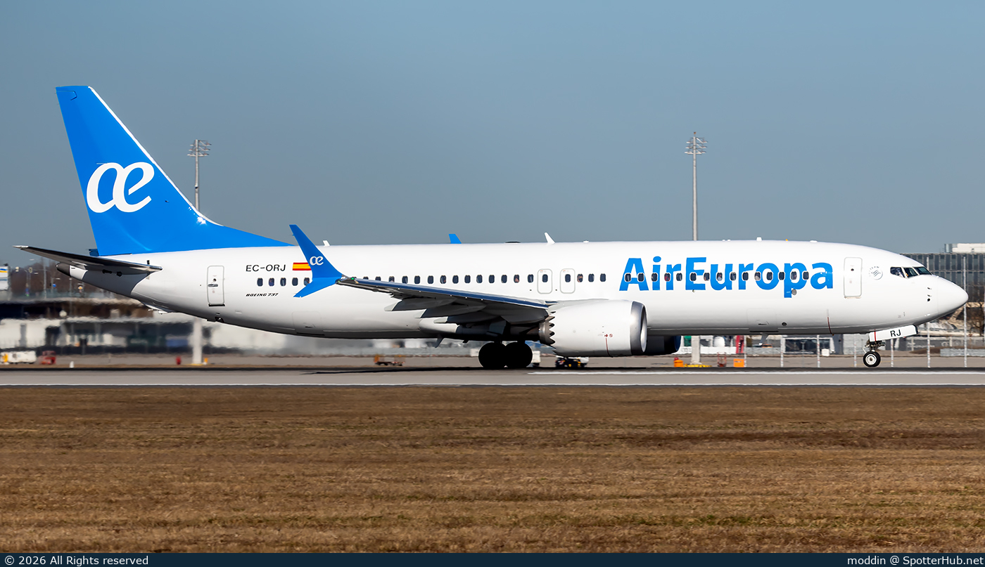 Photo of EC-ORJ - Boeing 737 MAX 8 operated by Air Europa