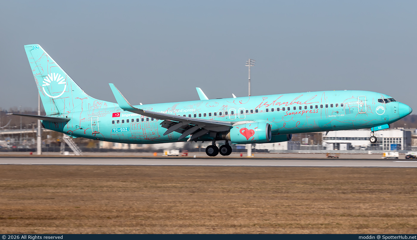 Photo of TC-SOZ - Boeing 737-8HX operated by SunExpress