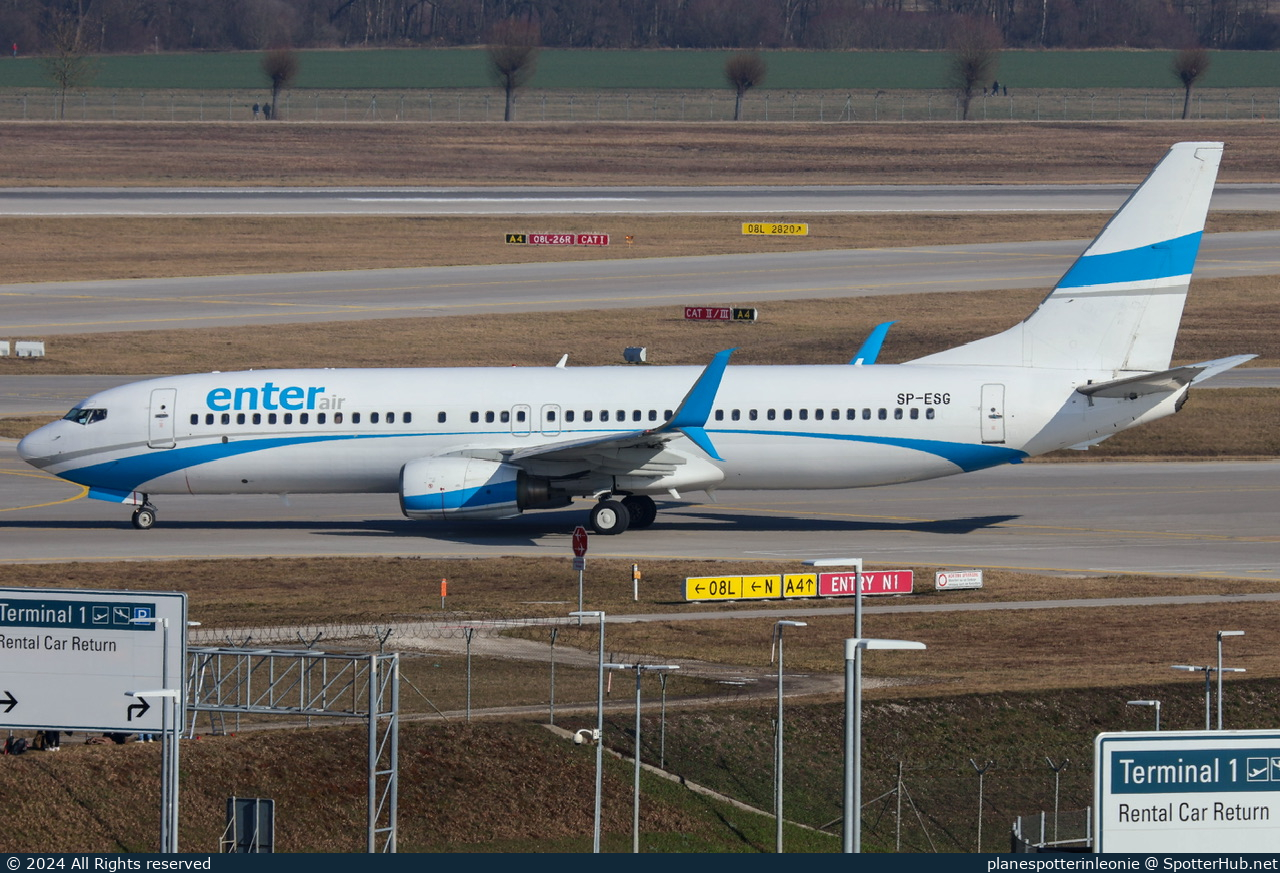Photo of SP-ESG - Boeing 737-8Q8 operated by Enter Air