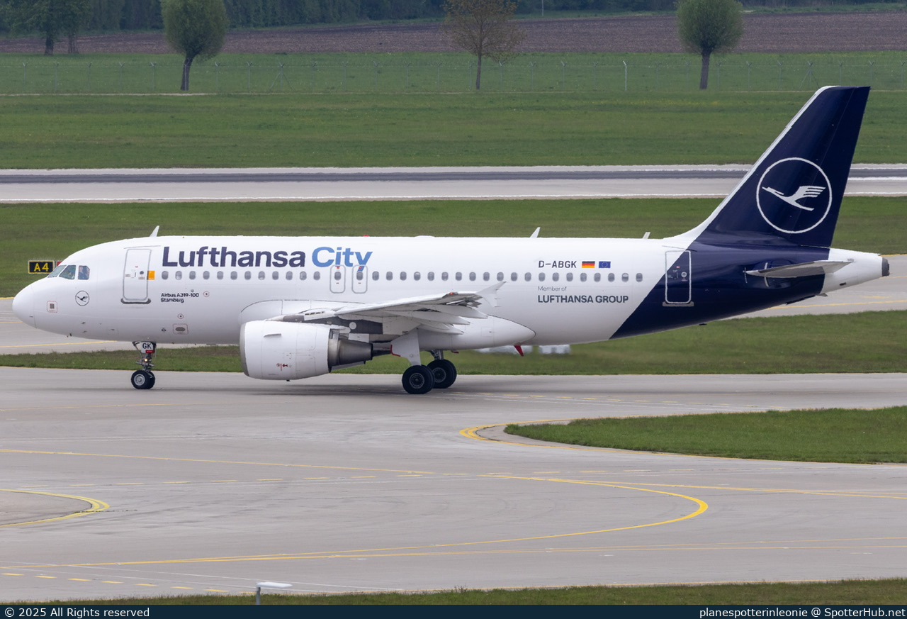 Photo of D-ABGK - Airbus A319-112 operated by Lufthansa City Airlines