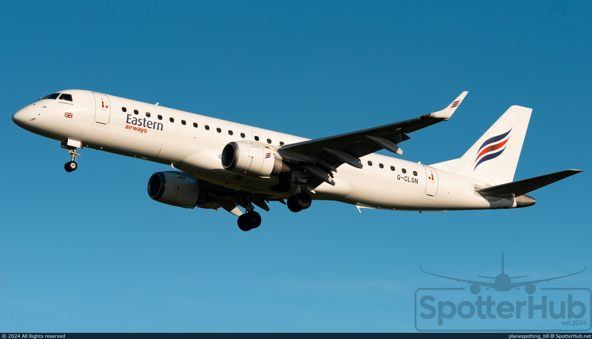 Photo of G-CLSN - Embraer ERJ-190LR operated by Eastern Airways