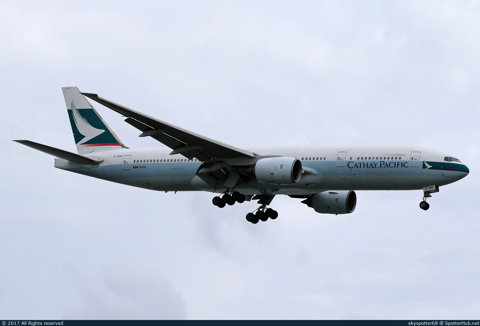 Photo of B-HND - Boeing 777-267 operated by Cathay Pacific Airways