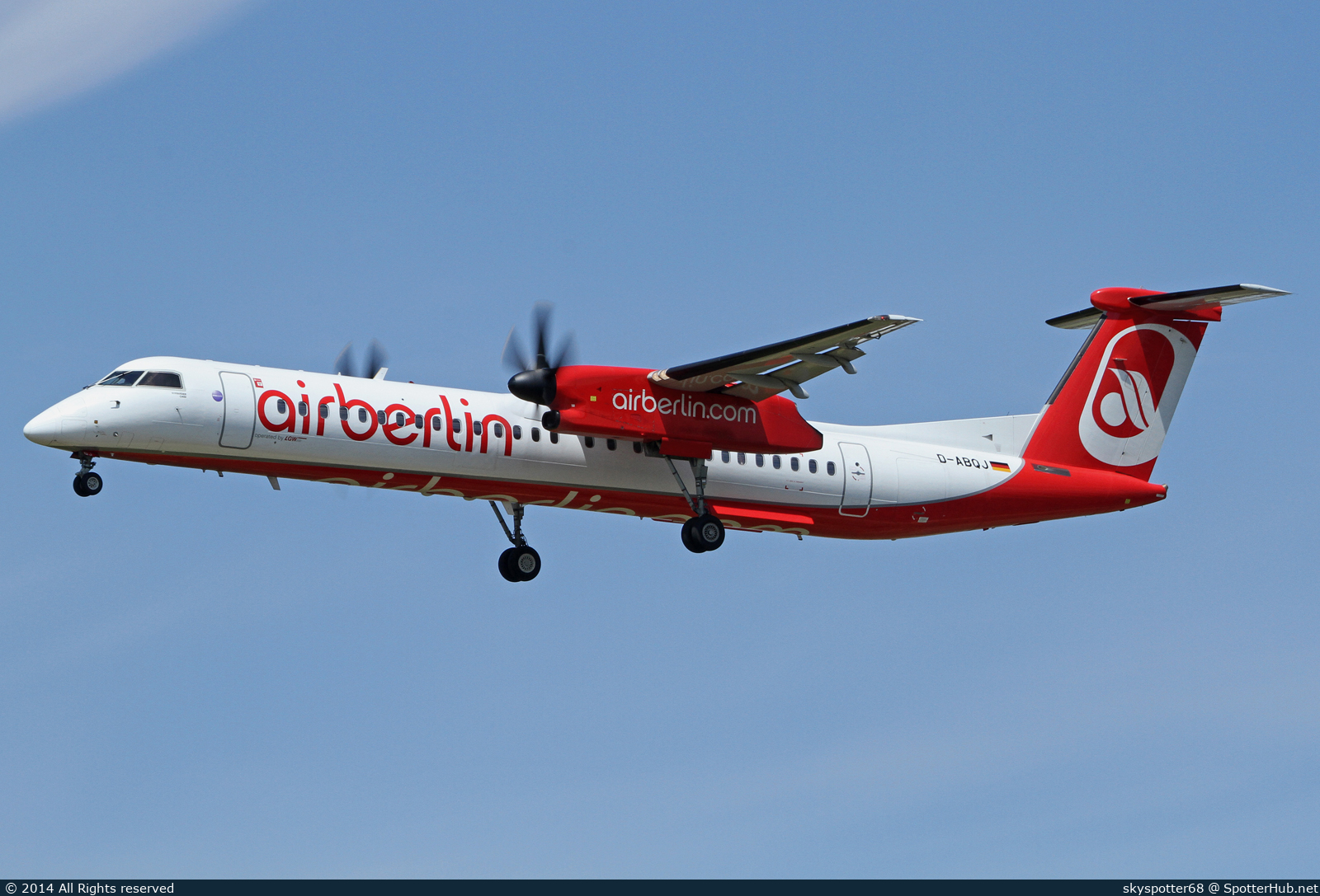Photo of D-ABQJ - Bombardier DHC-8-402 Dash 8 Q400 operated by Air Berlin (opb LGW Luftfahrtgesellschaft Walter)