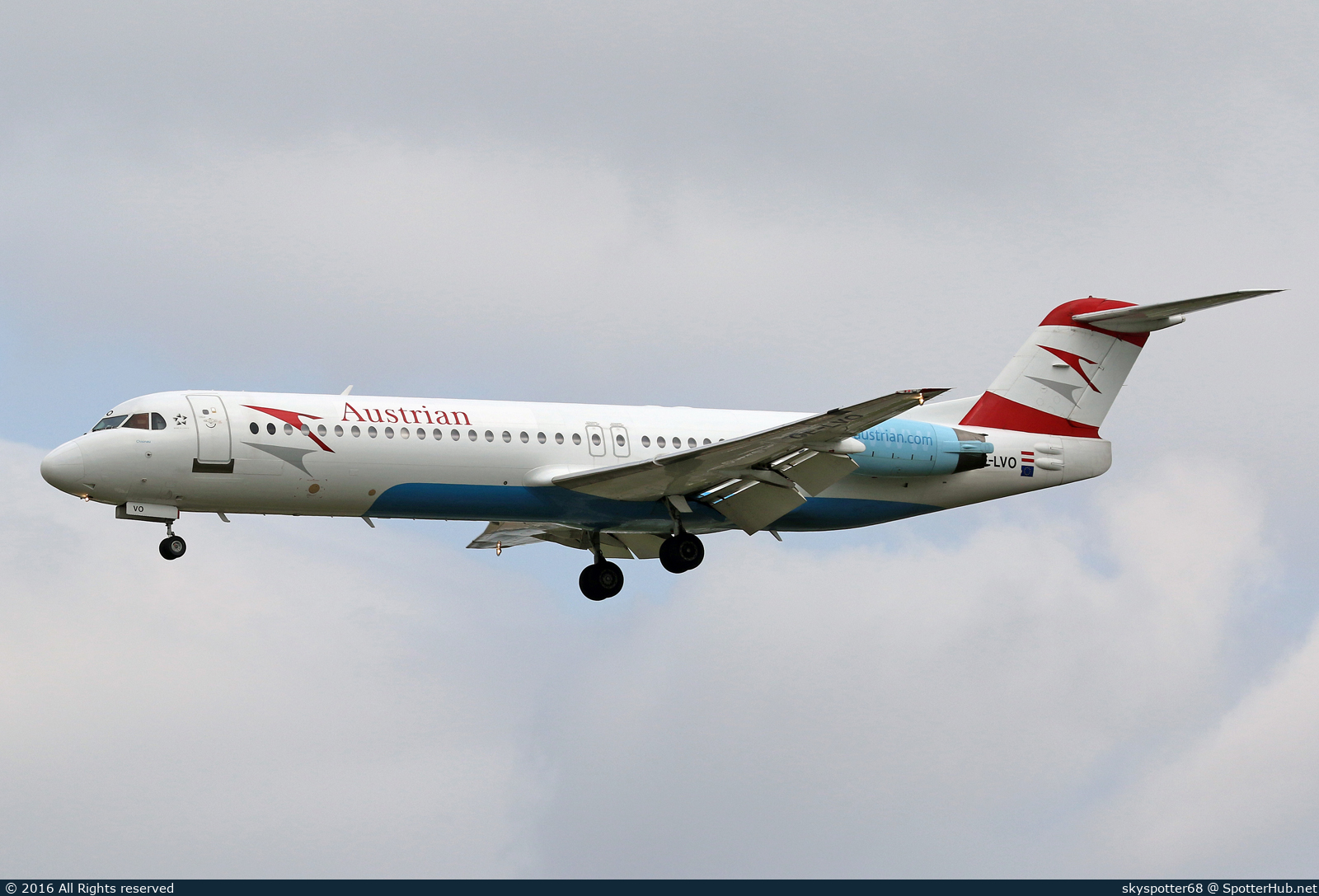 Photo of OE-LVO - Fokker 100 operated by Austrian Airlines