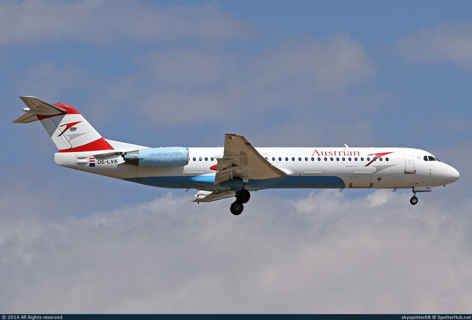 Photo of OE-LVK - Fokker 100 operated by Austrian Airlines