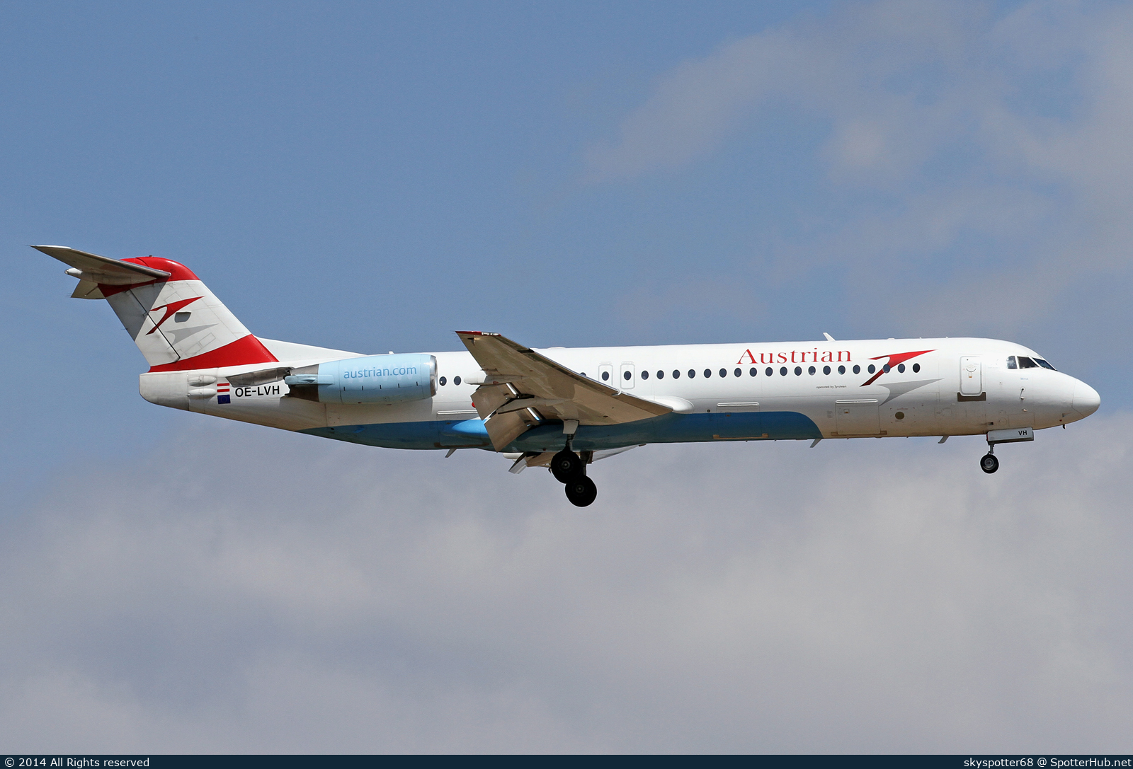 Photo of OE-LVH - Fokker 100 operated by Austrian Airlines