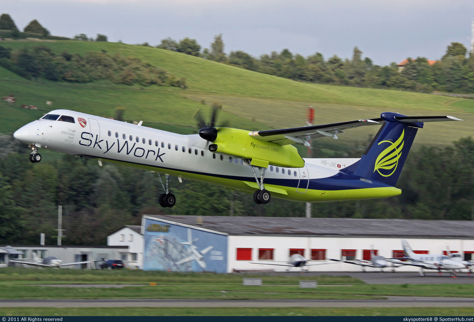 Photo of HB-JIK - Bombardier DHC-8-402 Dash 8 Q400 operated by SkyWork Airlines