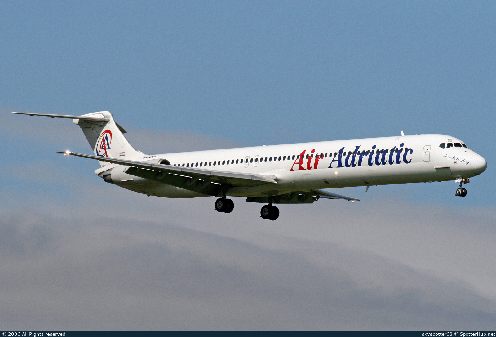 Photo of 9A-CBG - McDonnell Douglas MD-82 operated by Air Adriatic [2001]