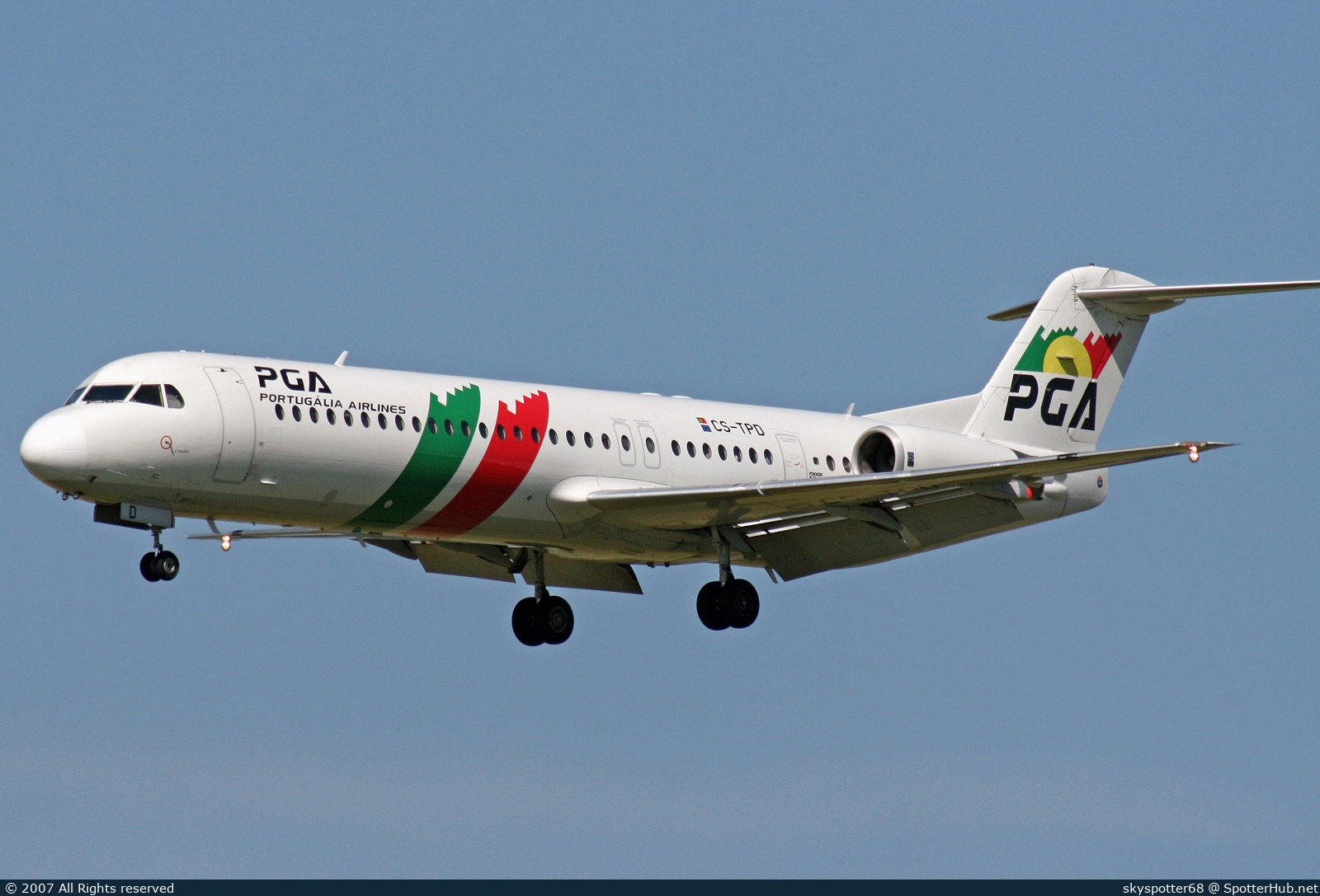 Photo of CS-TPD - Fokker 100 operated by Portugália Airlines