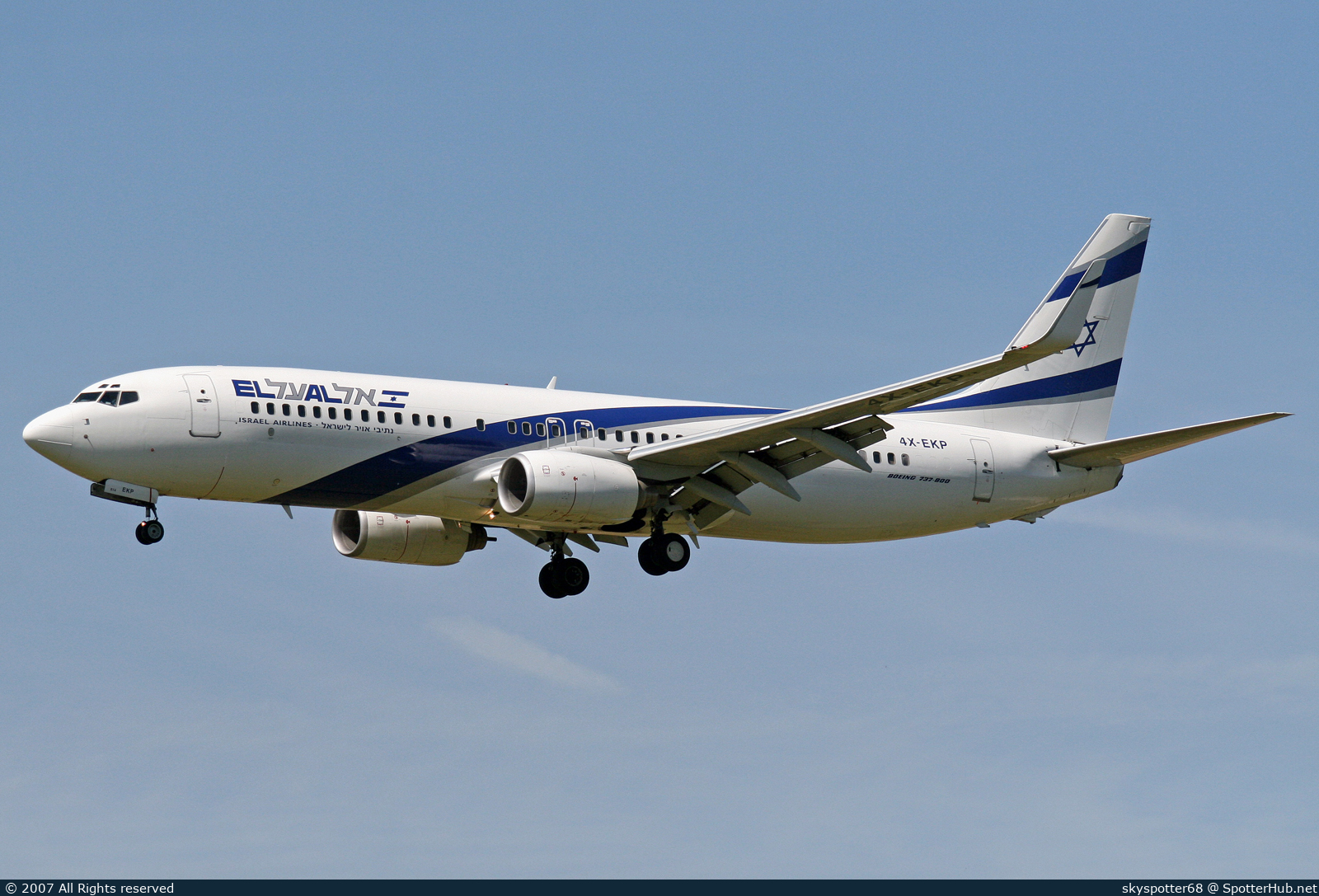 Photo of 4X-EKP - Boeing 737-8Q8 operated by El Al Israel Airlines