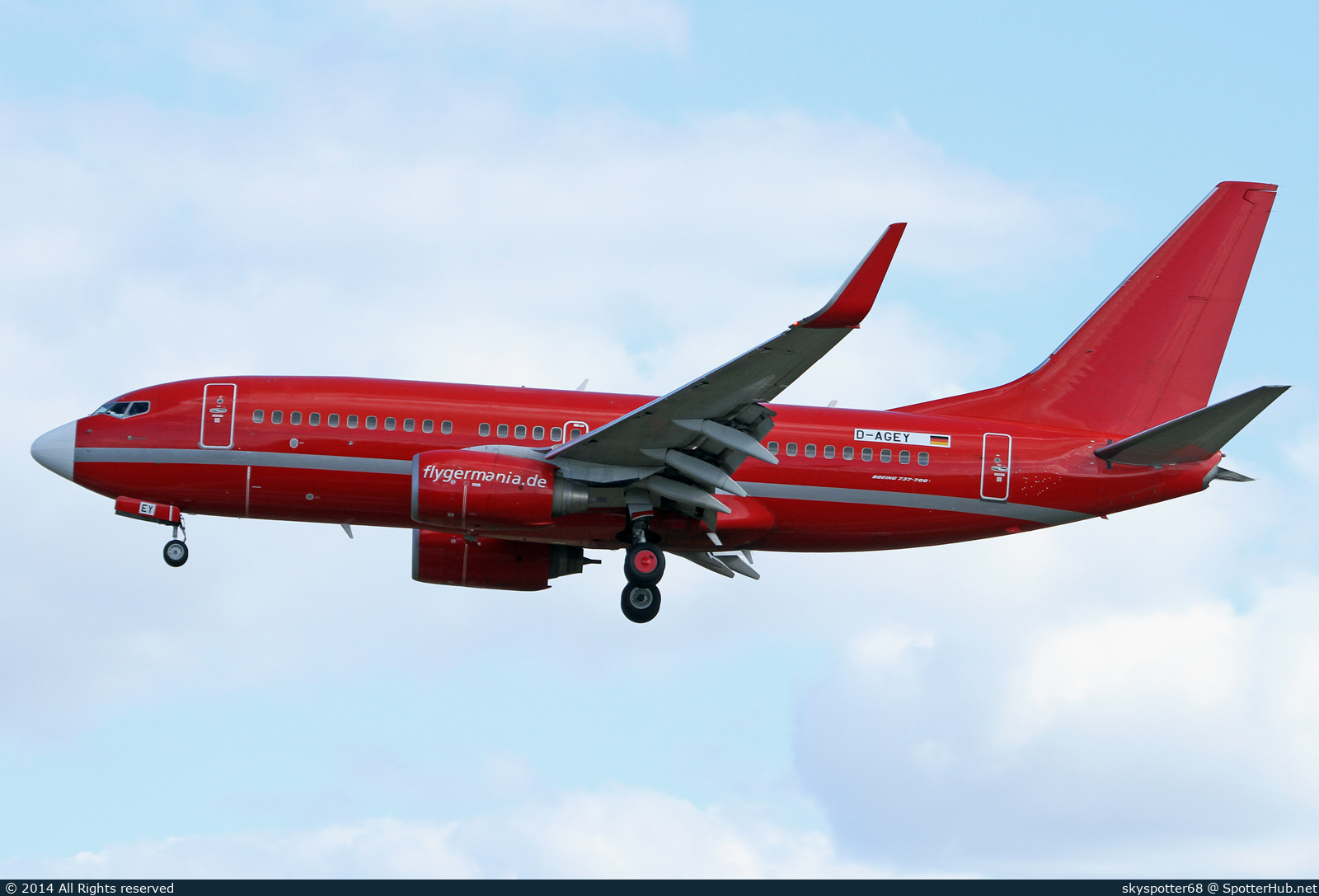 Photo of D-AGEY - Boeing 737-7L9 operated by Germania