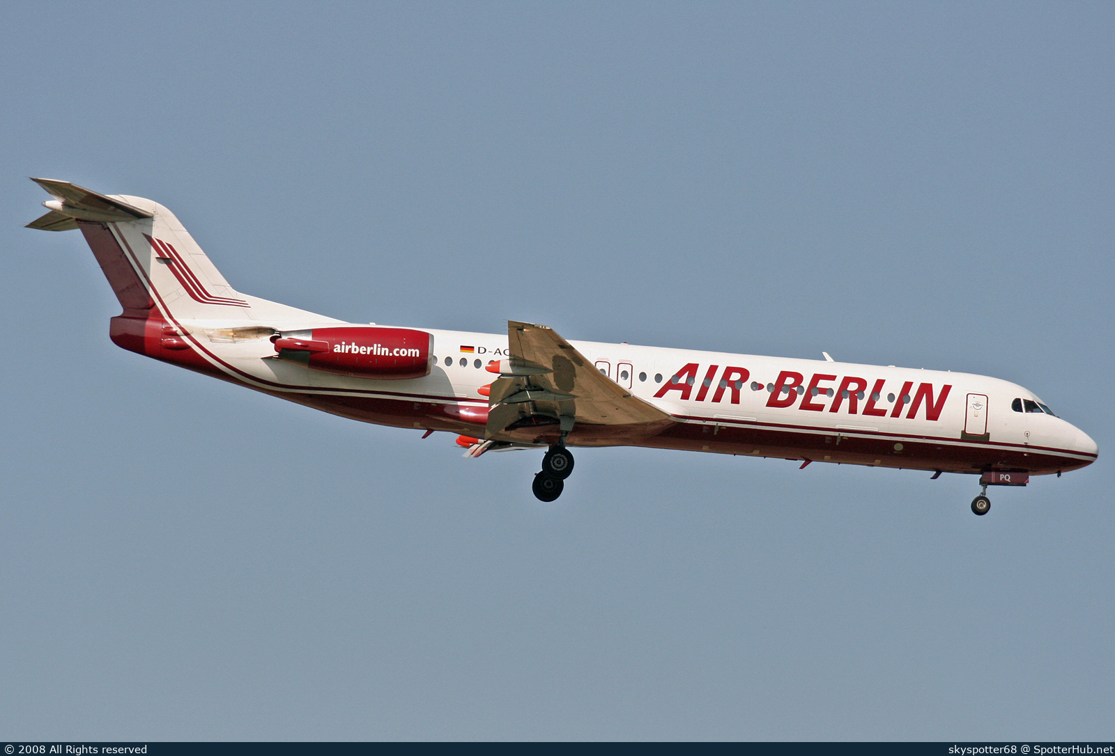 Photo of D-AGPQ - Fokker 100 operated by Air Berlin (opb Germania)