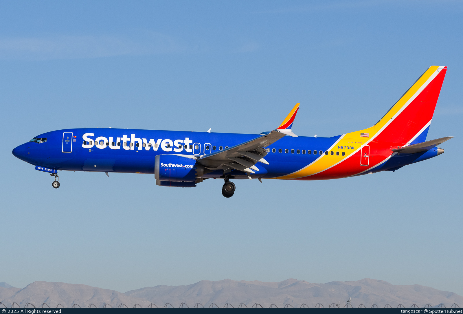 Photo of N8738K - Boeing 737 MAX 8 operated by Southwest Airlines