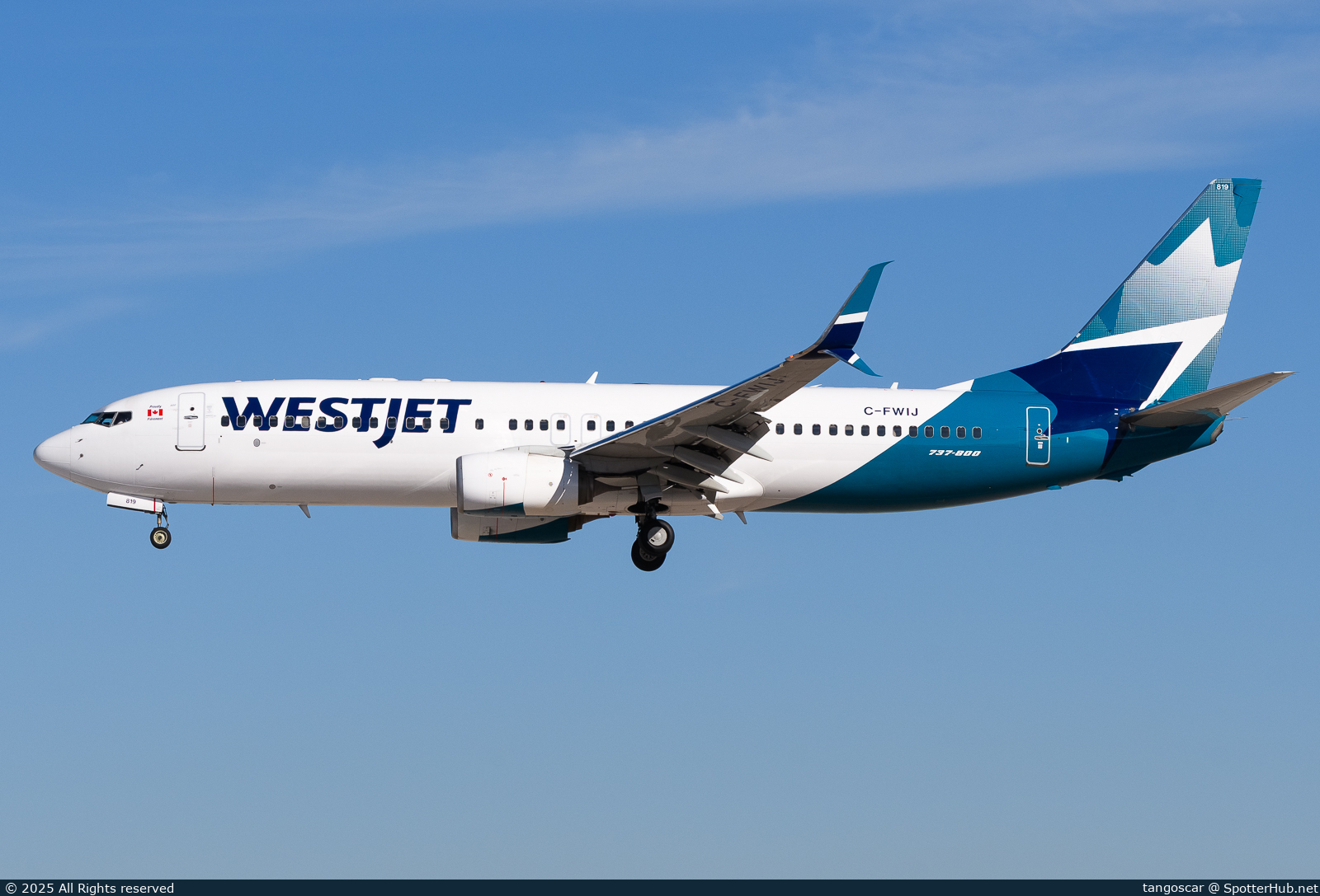 Photo of C-FWIJ - Boeing 737-8CT operated by WestJet Airlines