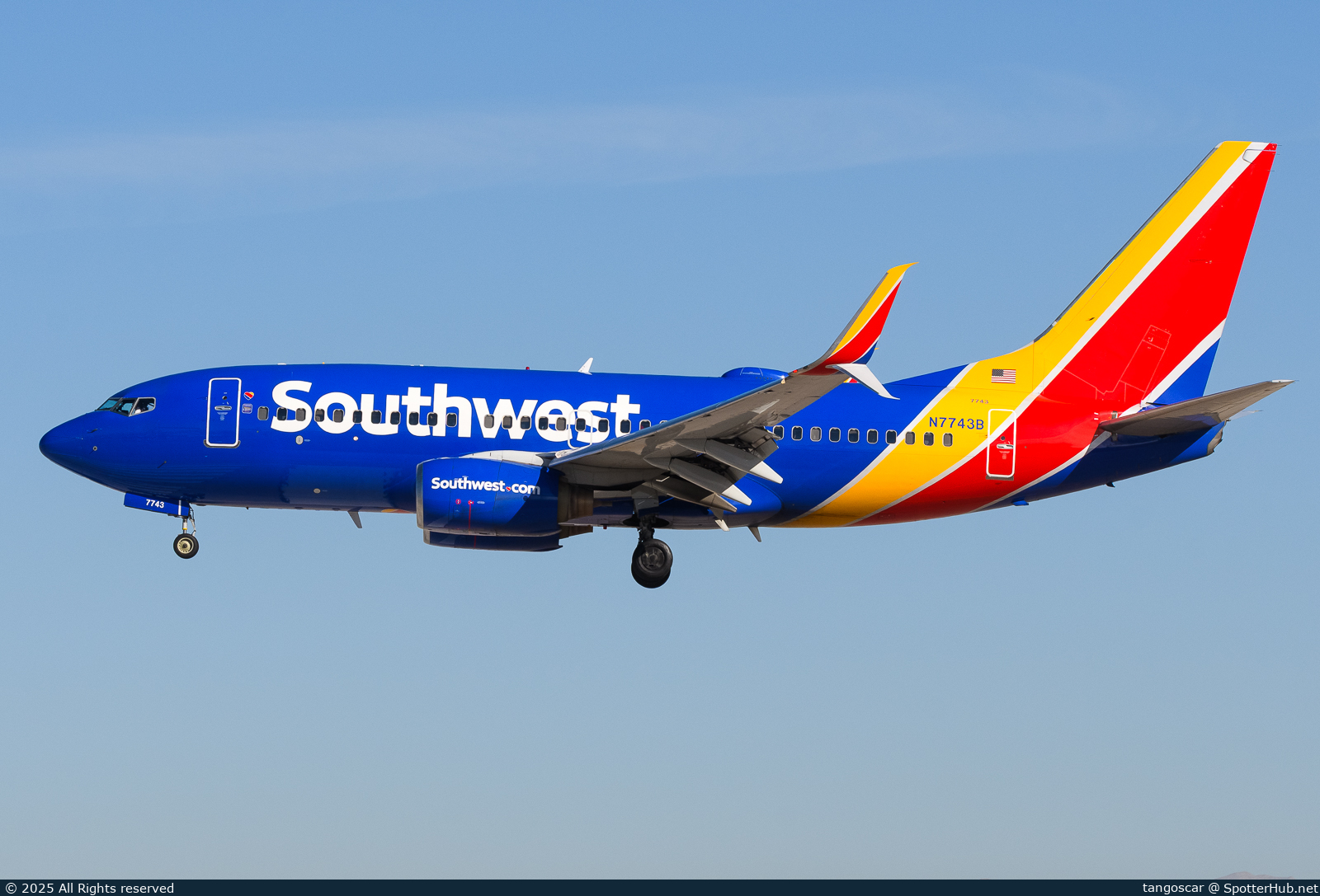 Photo of N7743B - Boeing 737-7BD operated by Southwest Airlines