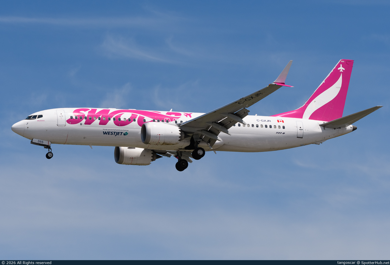 Photo of C-GXJR - Boeing 737 MAX 8 operated by WestJet Airlines