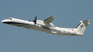 Photo of HB-JGA - Bombardier DHC-8-402 Dash 8 Q400 operated by SkyWork Airlines