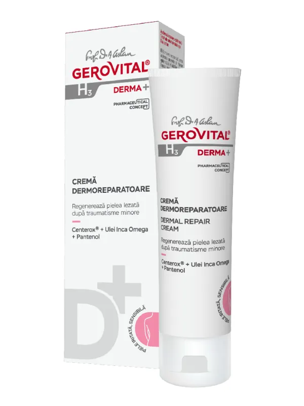 Produs Crema dermoreparatoare H3 Derma+, 50 ml, Gerovital Imagine