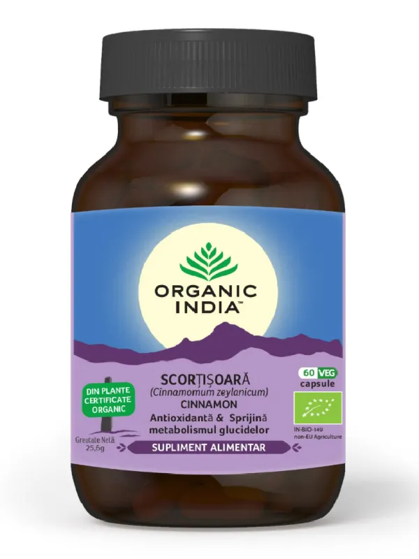 Produs Scortisoara Ceylon, 60 capsule, Organic India Imagine