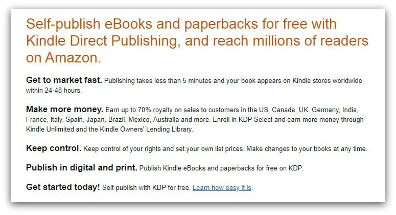 self-publishing on amazon