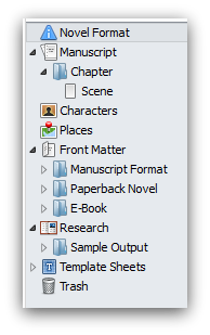 Scrivener default fiction template