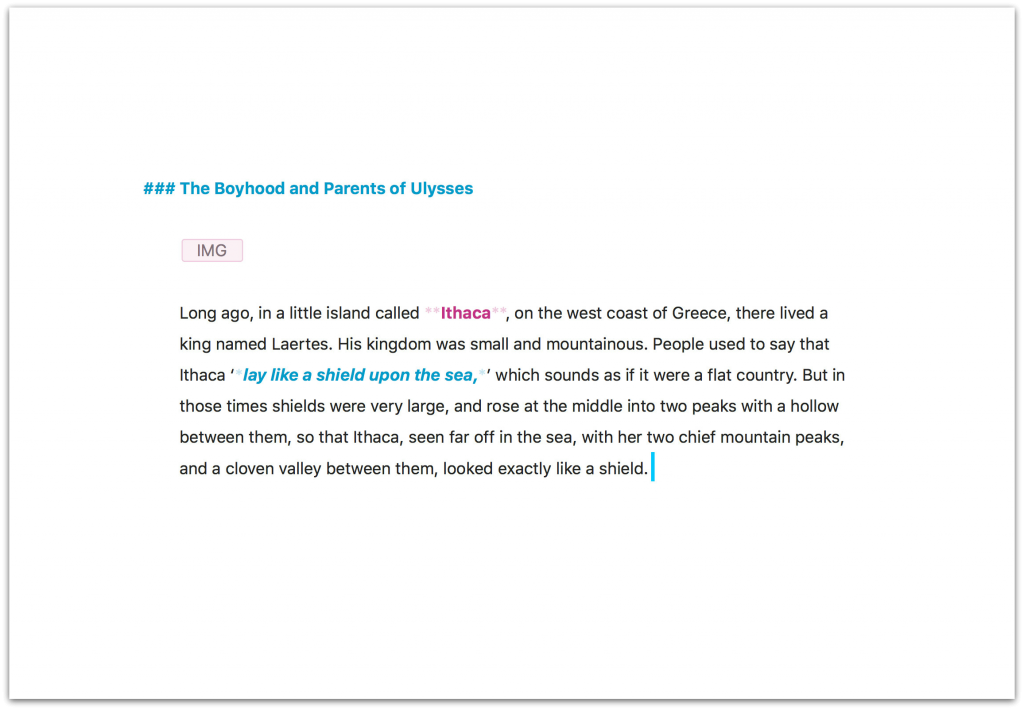 Ulysses distraction free writing screenshot