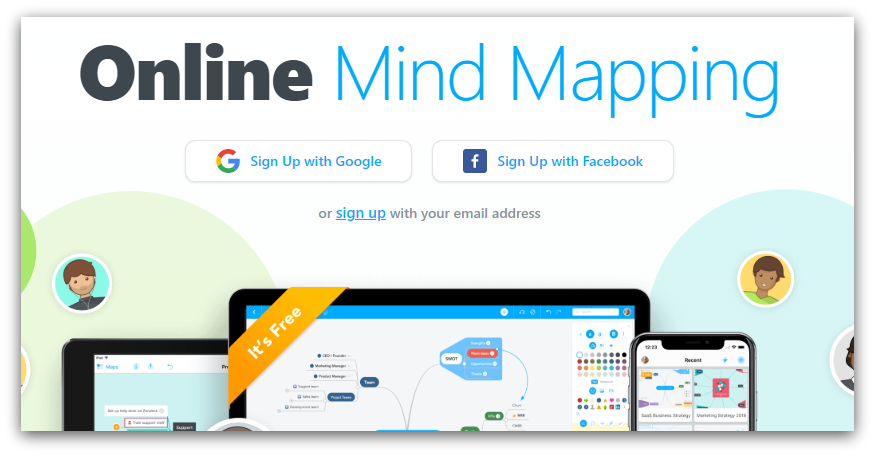 online mind mapping tool screenshot