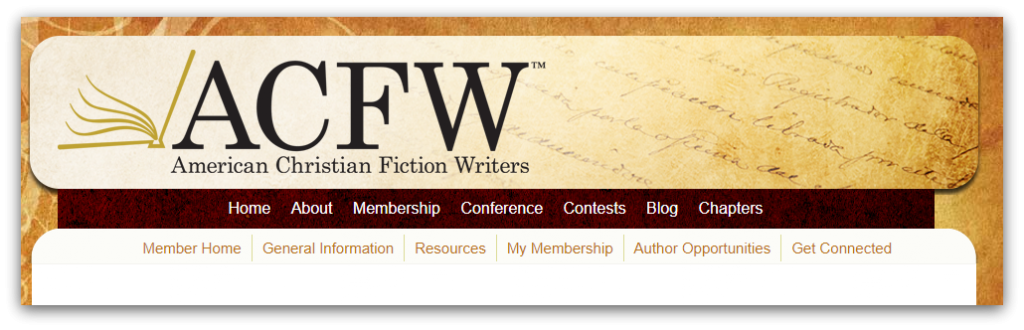 American Christian Fiction Writers homepage screenshot