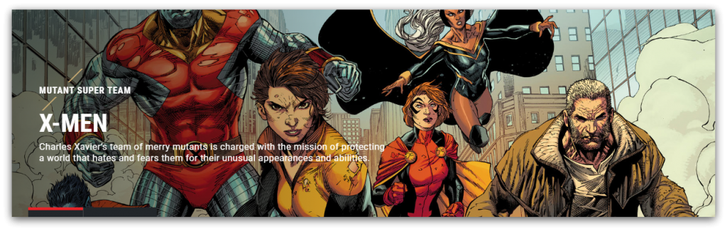 x-men homepage screenshot