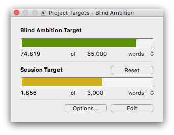 Scrivener progress bar