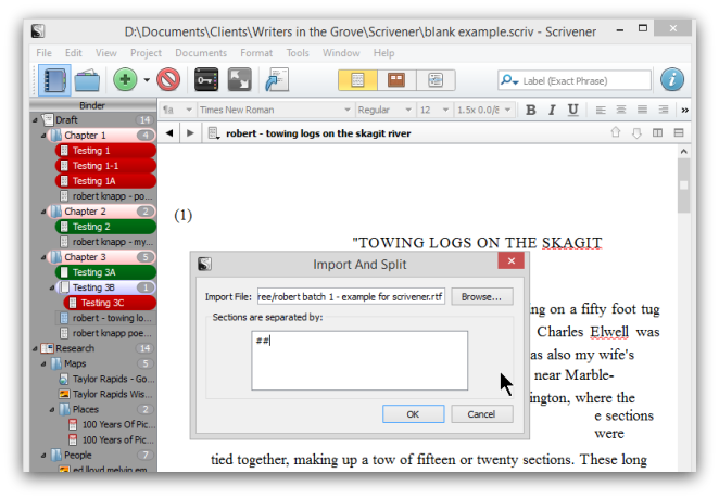 setting deadline scrivener windows