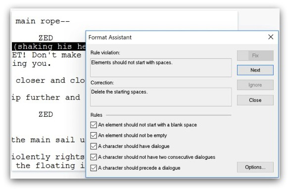 format a stage play in final draft 10