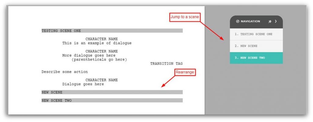 celtx script examples documents