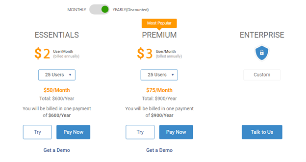 ProProfs Knowledge Base Software pricing