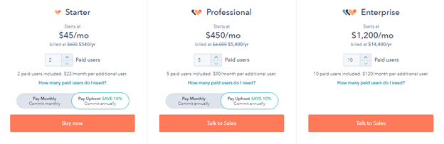 HubSpot Knowledge Base Software pricing