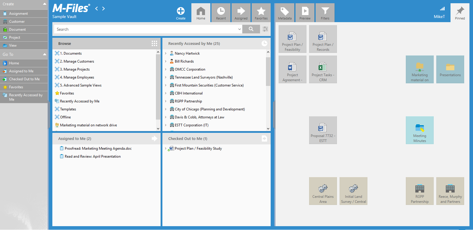 M-files interface