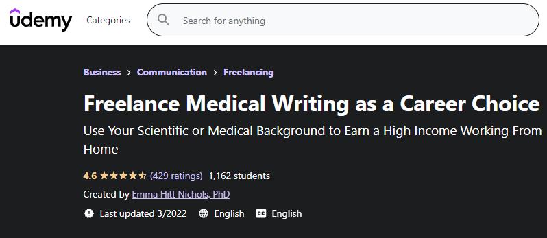 Udemy Freelance Medical Writing