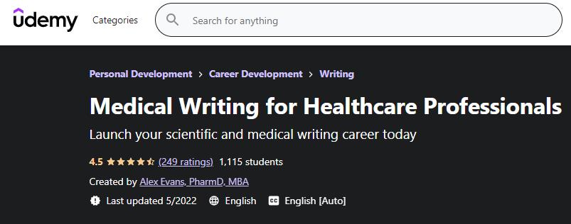 Udemy Medical Writing