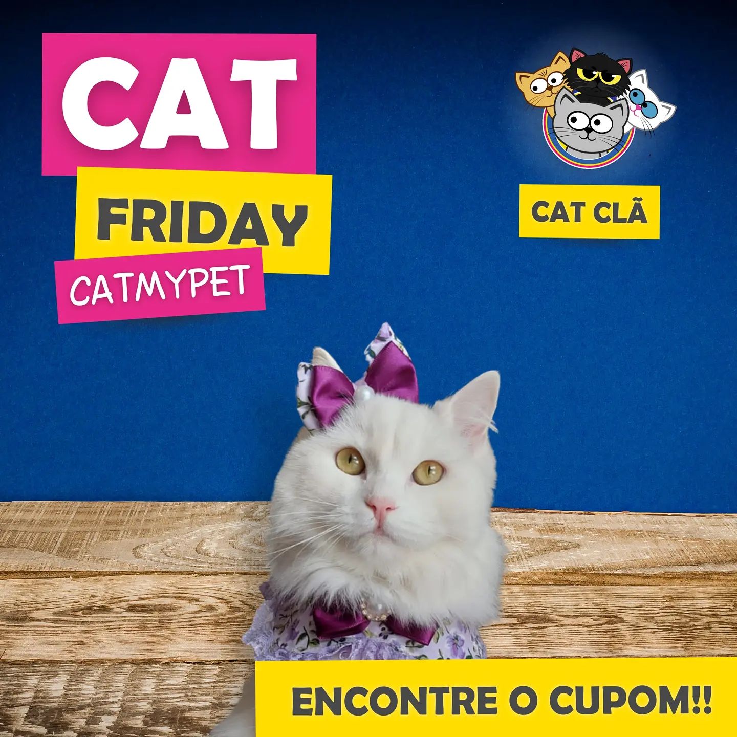 📣 Para tudo e vem ver a CAT FRIDAY CATMYPET!!! 

São 3 cupons incríveis: 

🏷 Frete Grátis
🏷 30% de desconto
🏷 Compre 1 produto ganhe outro

Para consegui-los, basta entrar no site da CatMyPet, clicar em "encontre aqui o cupom da Black Friday" e procurar nas fotos de todos os membros do Cat Clã os cupons. 

Ao encontrar o cupom, basta utilizar o código na hora da compra e a oferta está garantida. 

Dá pra acreditar? Você não vai ficar de fora, vai? 
.
.
.
Obs: os cupons não são acumulativos.

#catfriday #catmypet #blackfridaybrasil #promoção #cuponsdedesconto #coisasparagatos #fontedeaguaparagatos #arranhadordegato #banhodegato