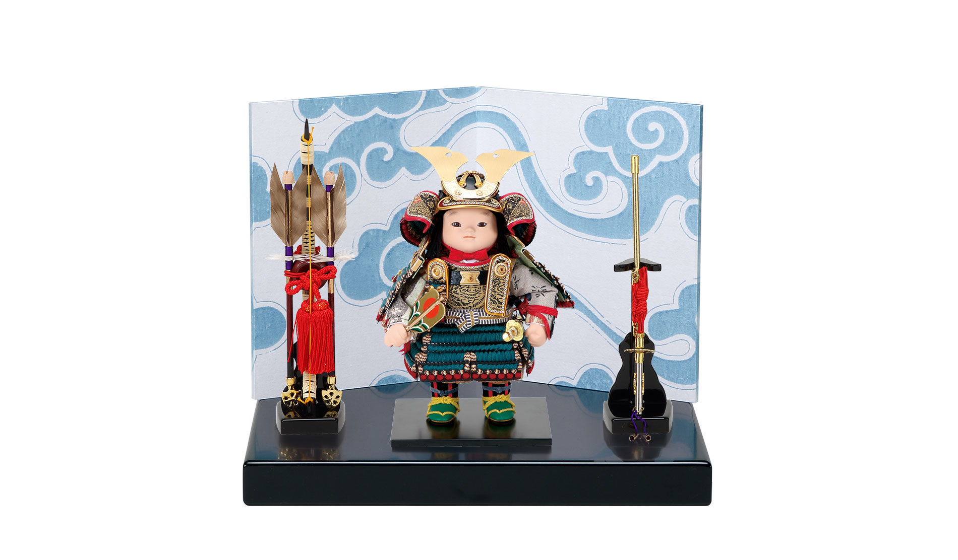 五月人形 鎧着子供大将 縹威 / おしゃれでコンパクトなかわいい 五月人形 鎧着子供大将 縹威 / おしゃれでコンパクトなかわいい